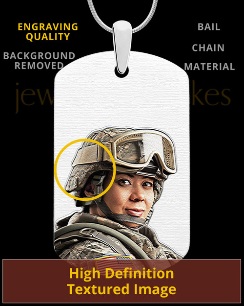 Photo Engraved Full Color Stainless Steel Dog Tag Pendant