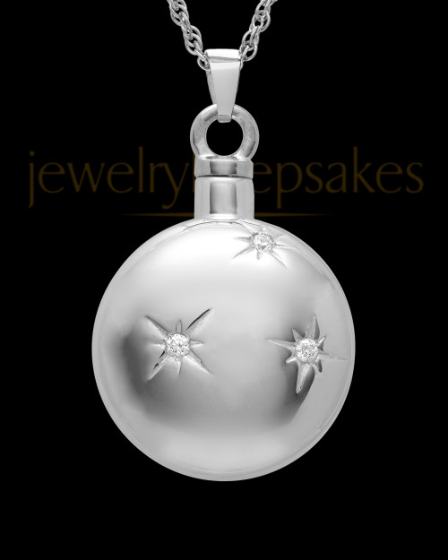 Keepsake Pendant Starburst 14K White Gold