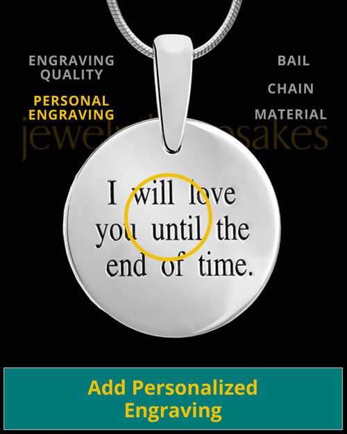 Raised Initial Round Sterling Silver Thumbprint Pendant