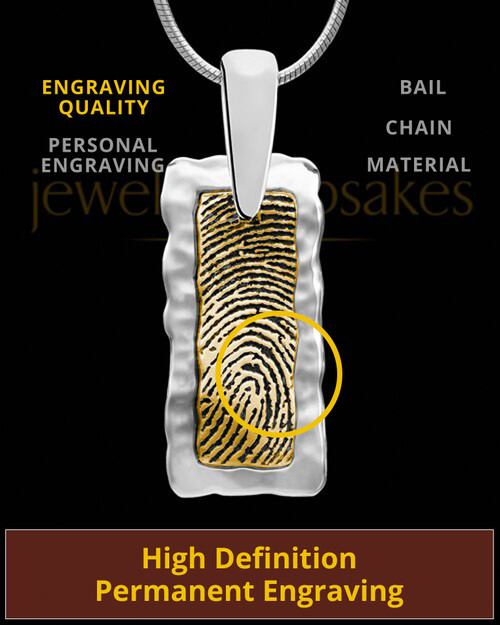 Custom Gold Thumbprint Memorial Pendant With Engraving