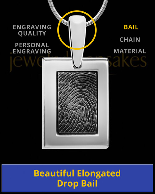 Sterling Silver-framed Black Plated Thumbprint Pendant