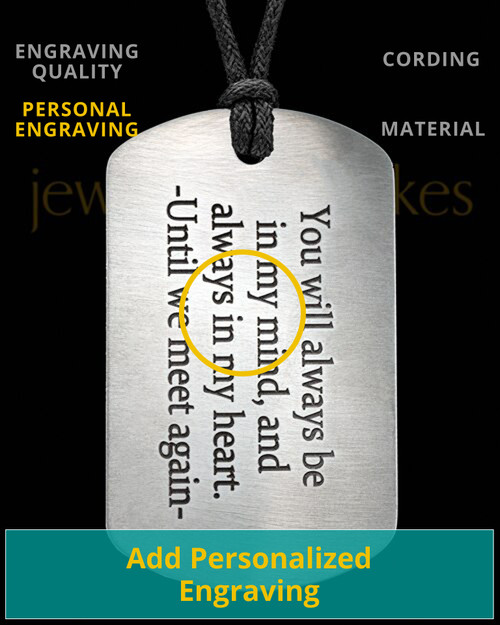 Custom Thumbprint Dog Tag Pendant Necklace In Stainless Steel