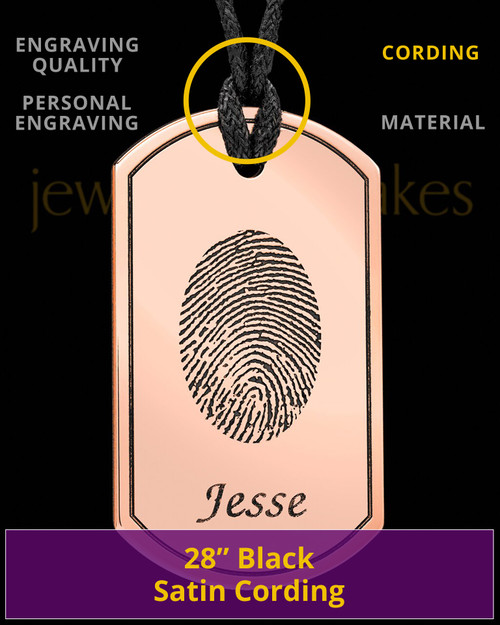 Copper Dog Tag Thumbprint Pendant