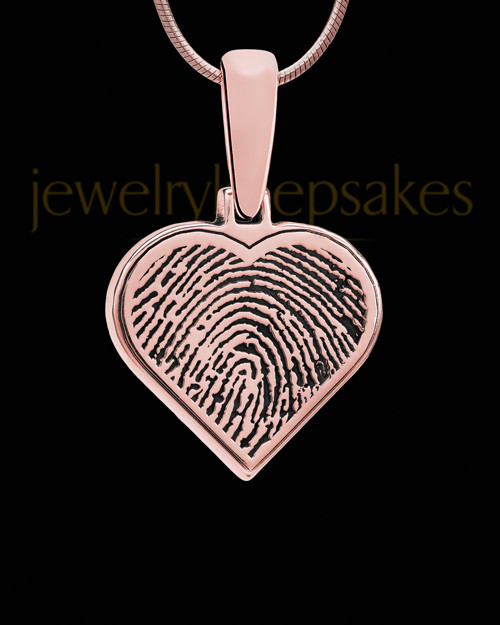 Rose Gold Plated Thumbprint Heart Pendant