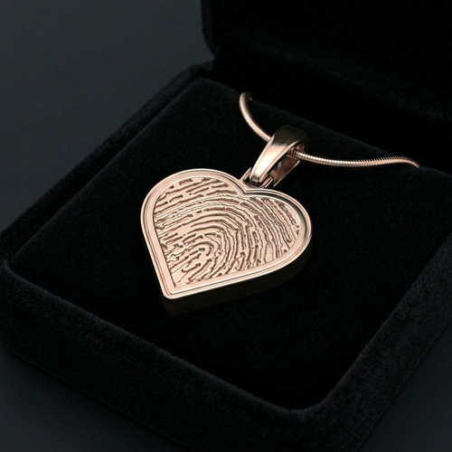 Rose Gold Plated Thumbprint Heart Pendant