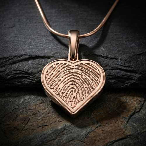 Rose Gold Plated Thumbprint Heart Pendant