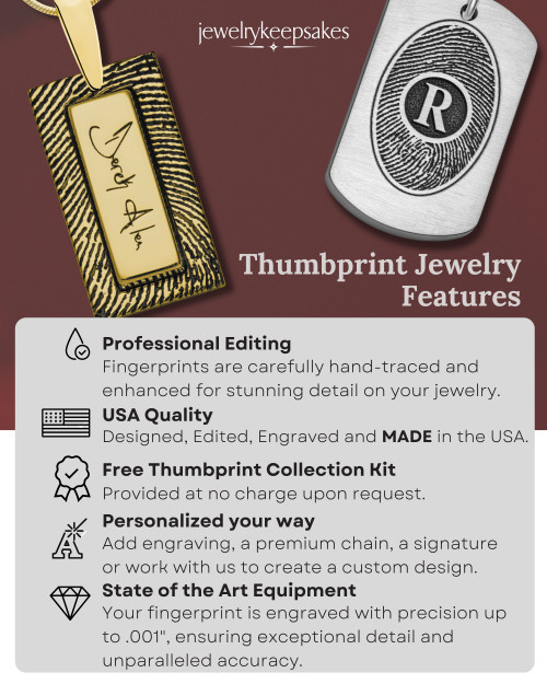 My Love Rose Gold Plated Rectangle Thumbprint Pendant