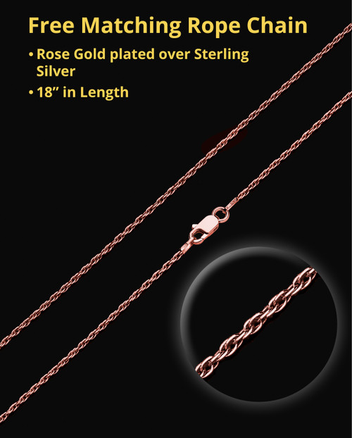 Cremation Urn Pendant 14K Rose Gold Grooved Cylinder Keepsake