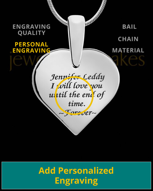 Solid 14k White Gold Bounded Heart Thumbprint Pendant