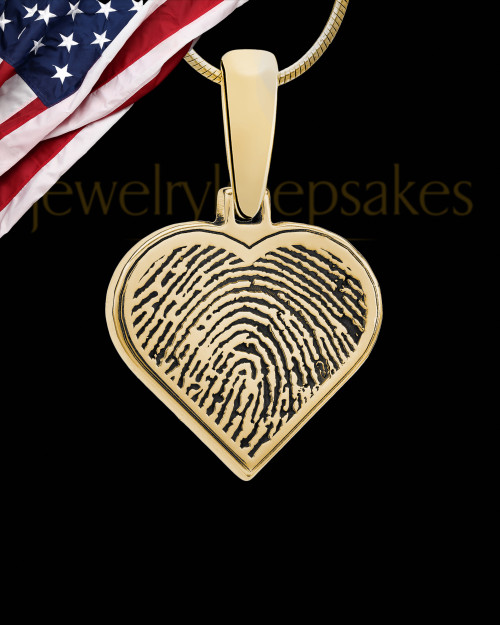 Rose Gold Heart Thumbprint Pendant, Rose Gold Fingerprint Jewelry, Handmade  Fingerprint Pendants