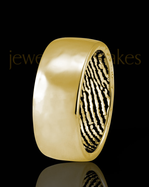 Men's Solid 14k Gold Hammered Thumbprint Ring