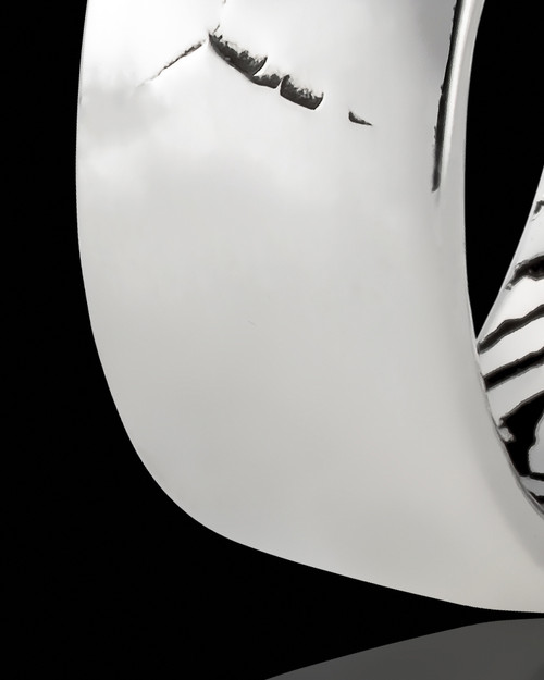 Men's Solid 14k White Gold Textured Thumbprint Ring