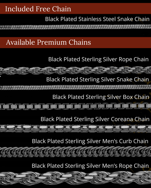 Personalized Black Plated Cross Thumbprint Pendant Sterling Silver