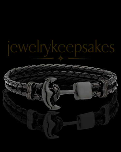 Black Plated over Stainless Anchored Bracelet Keepsake Jewelry