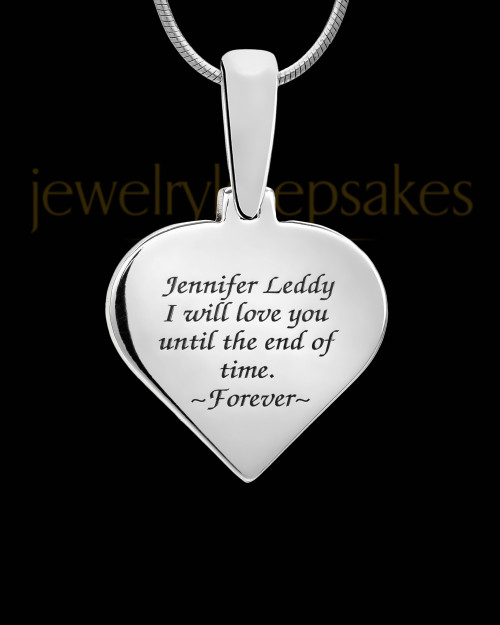 Sterling Silver Heart with Birthstone Thumbprint Pendant