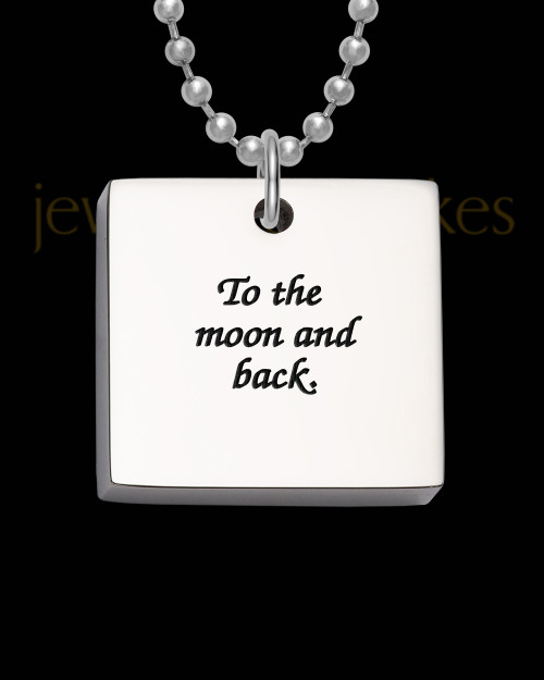 Silver Perfect Thick Square Photo Engraved Pendant