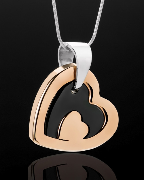 Cremation Keepsake Stainless Rose Gold Candid Heart