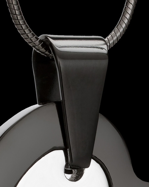 Cremation Keepsake Black Stainless Candid Heart