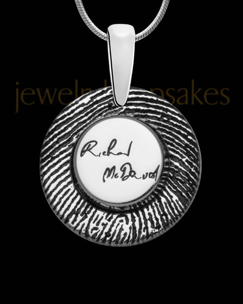 Sterling Silver Signature Circle Thumbprint Pendant