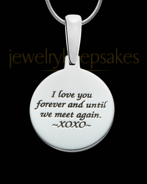 Sterling Silver Small Round Ash and Thumbprint Pendant