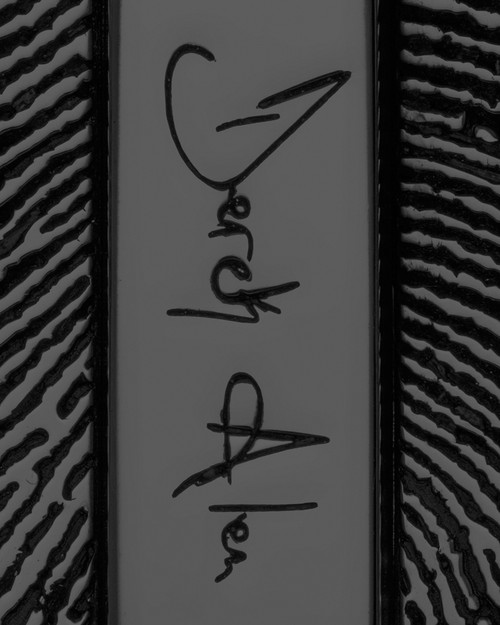 Black Sterling Silver Rectangle Signature Thumbprint Pendant