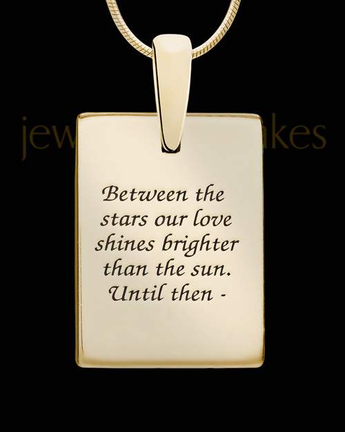 Solid 14K Gold Blue Boxed Heart Ash Jewelry