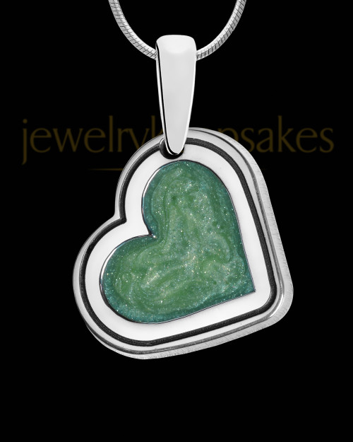 Solid 14K White Gold Evergreen Cove Side Heart Ash Jewelry