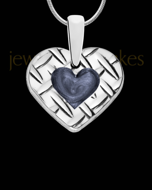 Solid 14K White Gold Hensley Heart Ash Jewelry