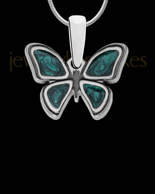 Solid 14K White Gold Pimley Butterfly Ash Jewelry