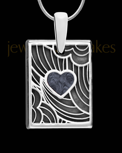 Graphite Boxed Heart Silver Ash Jewelry