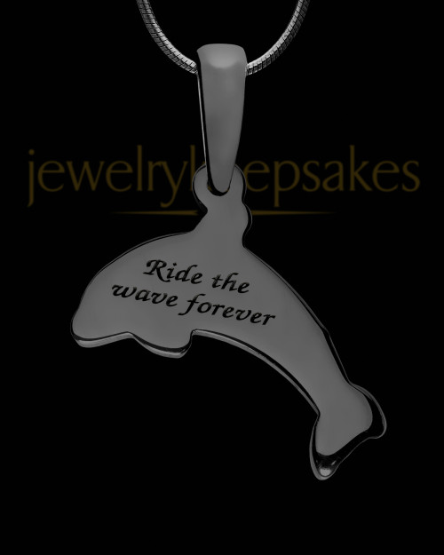 Dainty Dolphin Black Finish with Coffee Ash Jewelry