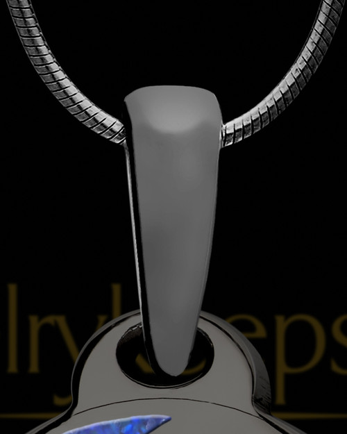 Moon and Back Black Finish with Ocean Tide Opal Ash Jewelry