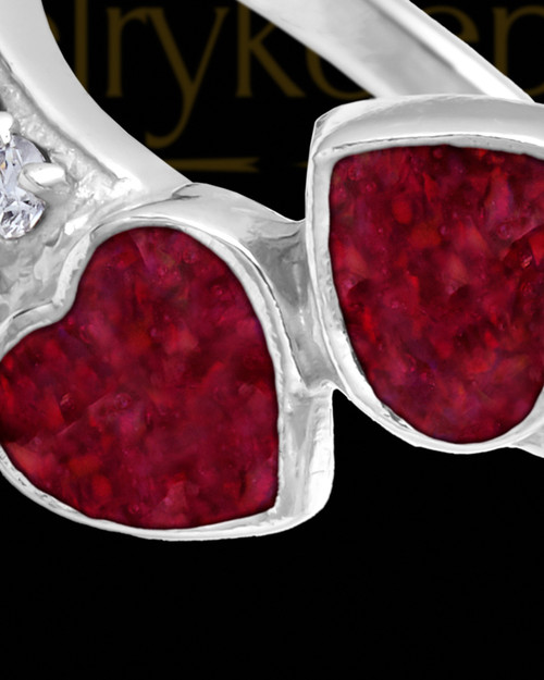 Ladies Isadora Garnet Pearl Opal Silver Ash Ring