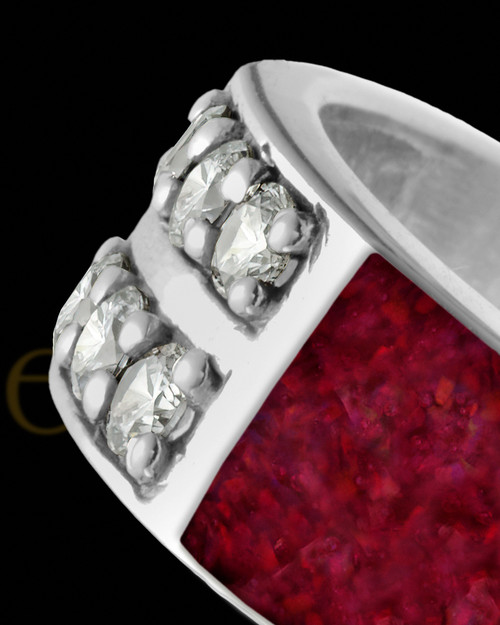 Men's Lennox Garnet Pearl Opal Silver Ash Ring