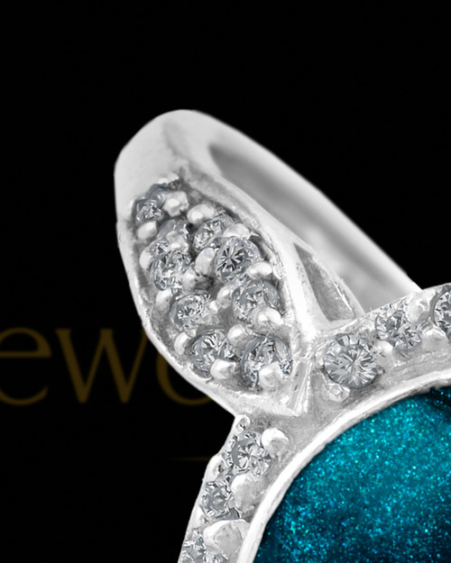 Ladies Prentiss with Teal Silver Ash Ring