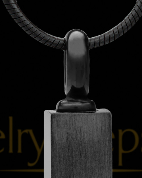 Black Finish Cross Urn Necklace For Ashes Stainless Steel