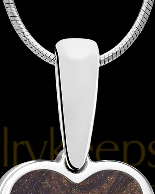 Solid 14K White Gold Java Heart Ash Jewelry