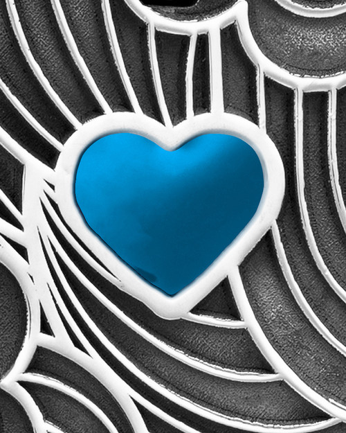 Solid 14K White Gold Beryl Boxed Heart Ash Jewelry