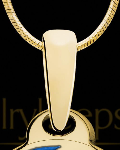 Solid 14K Gold Moon and Back with Olive Ash Jewelry