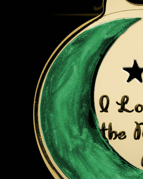 Solid 14K Gold Moon and Back with Olive Ash Jewelry