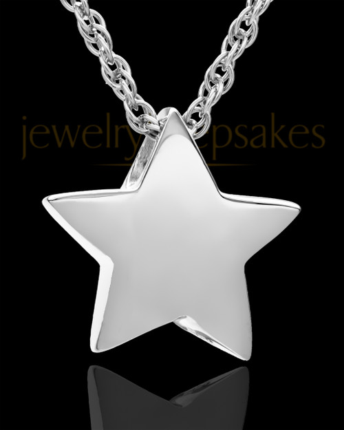 Cremation Charm Small Sterling Silver Sliding Star Keepsake