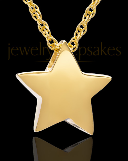 Cremation Charm Small Gold Plated Sliding Star Keepsake