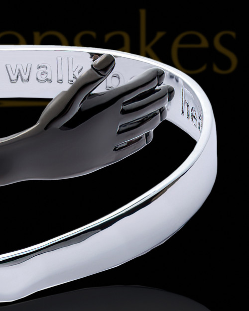 Stainless Steel Walk Beside Us Bracelet Keepsake Jewelry