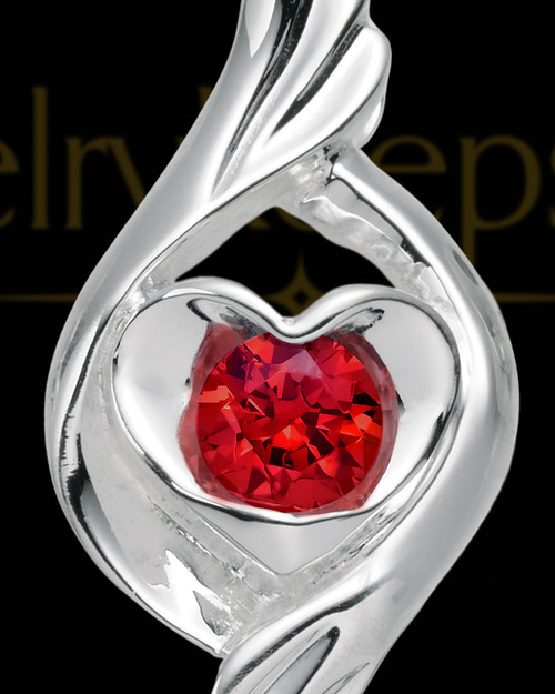 Scarlett Sterling Silver Heart Charm For Ashes