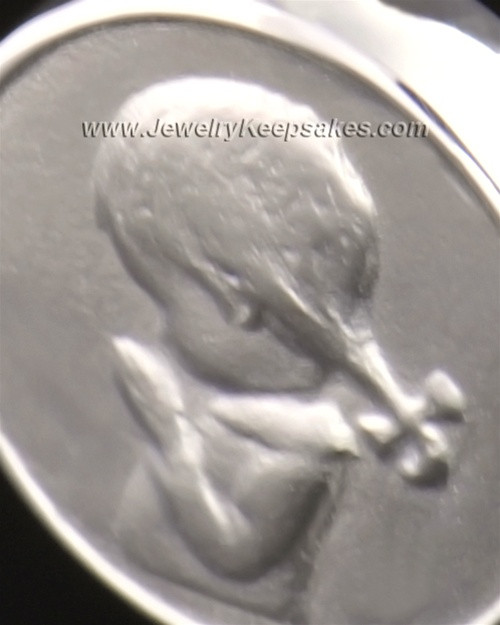 14k White Gold Necklace Urn Girl