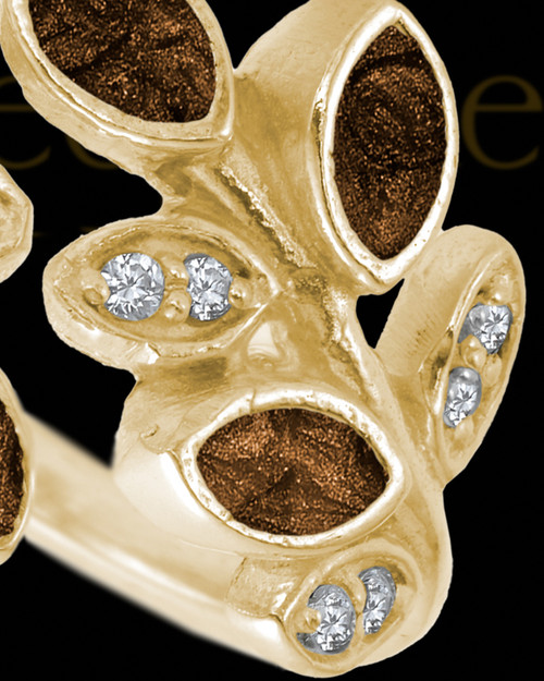 Solid 14K Gold Ladies Felicity with Coffee Ash Ring