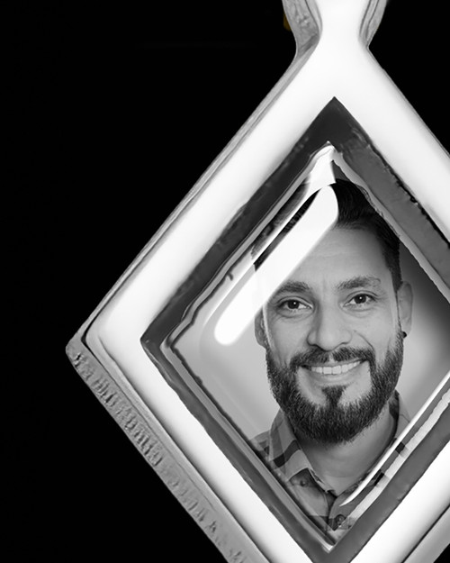 Sterling Silver Petite Diamond Color Photo Pendant