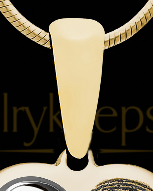 14K Gold Photo Split Heart Thumbprint Pendant