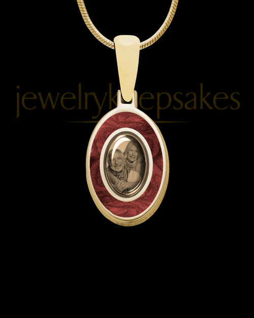 14K Gold Photo Oval with Berry Ash Jewelry