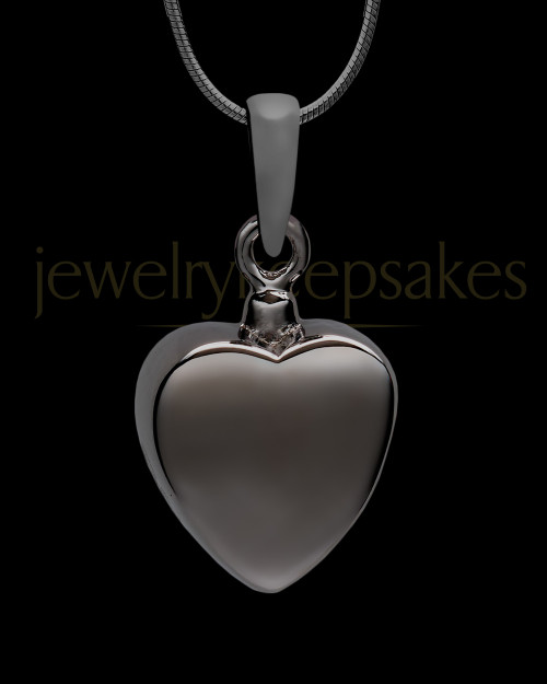 Black Plated Gentle Heart Permanently Sealed Pendant